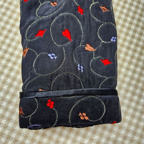 Cardinal Art Ole Wearable Art Black Embroidered Long Sleeve Button Front Jacket - Picture 6 of 11